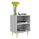 vidaXL Tables de chevet pieds en bois 2 Pièces Sonoma gris 40x30x50 cm