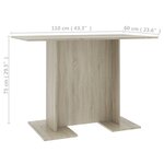 vidaXL Table de salle à manger Chêne sonoma 110 x 60 x 75 cm Aggloméré