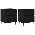 vidaXL Cabinet de chevet avec tiroir 2 Pièces Chêne noir 40 x 35 x 50 cm