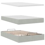 vidaXL Cadre de lit ottoman et matelas gris clair 120x200 cm velours