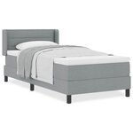 vidaXL Lit Box Spring avec matelas - Gris clair  100 x 200 cm  tissu