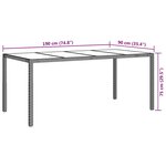vidaXL Table de jardin pour repas Blanc 190 x 90 x 75 cm Poly rotin