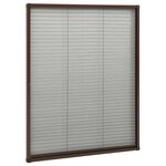 vidaXL Moustiquaire plissée pour fenêtre Aluminium Marron 80x100 cm
