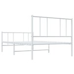vidaXL Cadre de lit métal sans matelas avec pied de lit blanc 90x190cm