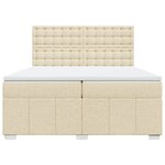 vidaXL Sommier à lattes de lit avec matelas Crème 200x200 cm Tissu