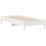 vidaXL Lit bibliothèque sans matelas blanc 90x200cm bois de pin massif