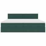 vidaXL Lit de rangement LED avec matelas Vert foncé 200 x 200 cm