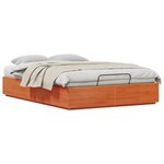 vidaXL Cadre de lit ottoman Brun Ciré 140 x 200 cm Pin massif