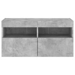 vidaXL Meuble TV mural avec lumières LED gris béton 80x30x40 cm