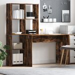 vidaXL Bureau Chêne fumé 138.5 x 55 x 143 cm Bois d'ingénierie