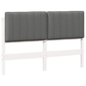 vidaXL Tête de lit capitonnée Blanc et gris clair 135 cm Pin massif
