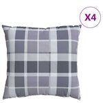 vidaXL Coussin d'extérieur 4 Pièces Carreaux Grisel 40 x 40 cm Tissu