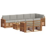 vidaXL Ensemble de canapés d'extérieur 9 pc Gris Naturel et Clair
