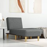 vidaXL Chaise longue gris foncé tissu