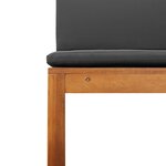 Ensemble de mobilier de jardin 5 pièces avec coussins en acacia