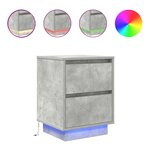 vidaXL Tables de chevet avec lumières LED 2 Pièces gris béton 38x34x50 cm