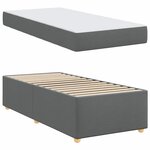 vidaXL Cadre de lit avec matelas Gris foncé 90 x 190 cm tissu