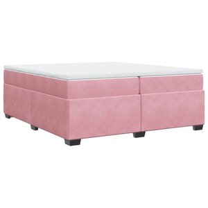 vidaXL Sommier à lattes de lit avec matelas Rose 200x200 cm Velours