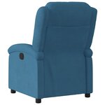 vidaXL Fauteuil inclinable électrique bleu velours