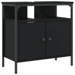 vidaXL Armoire lavabo de salle de bain noir 60x30x60 cm