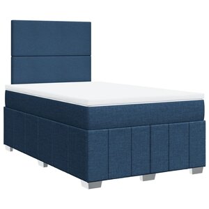 vidaXL Sommier à lattes de lit avec matelas Bleu 120x200 cm Tissu
