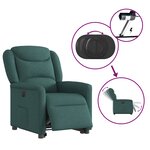vidaXL Fauteuil inclinable électrique vert foncé tissu