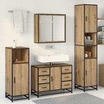 vidaXL Ensemble de mobilier de salle de bain 3 Pièces chêne artisanal
