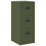 vidaXL Cabinet de Dossier avec tiroir Vert olive 44 x 50 x 106.5 cm