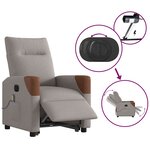 vidaXL Fauteuil inclinable de massage électrique Taupe Tissu