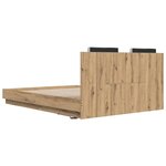 vidaXL Cadre de lit avec tête de lit Chêne artisanal 150 x 200 cm