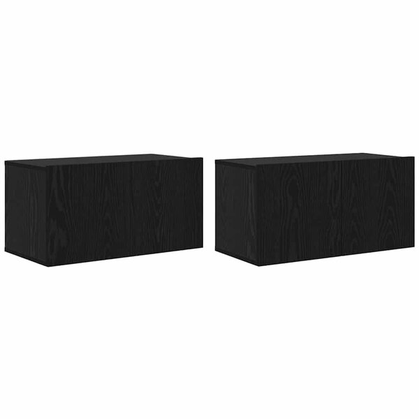 vidaXL Ensemble meuble TV 2 Pièces Noir 60 x 30 x 30 cm Bois d'ingénierie