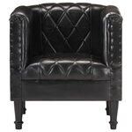 vidaXL Chaise cabriolet Noir Cuir véritable de chèvre