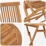 vidaXL Ensemble de Bistro Pliable 3 Pièces en Teck