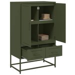 vidaXL Buffet haut vert olive 68x39 x111 5 cm acier