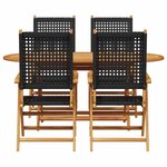 vidaXL Ensemble de salle à manger pour jardin 5 Pièces Noir