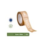 Pack and Move - Lot 6 rouleaux ruban adhésif kraft "Fragile" pour emballage et déménagement - 50 m - 1 dévidoir offert - Qualité Premium