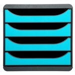 Module De Classement Big Box 4 Tiroirs Iderama - Turquoise - Exacompta