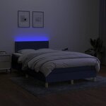 vidaXL Sommier à lattes de lit matelas et LED bleu 120x190 cm tissu