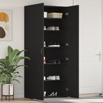 vidaXL Cabinet à chaussures Noir 80x35 5x180 cm Bois d'ingénierie