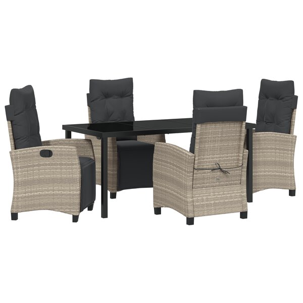 vidaXL Ensemble de 5 pièces de jardin Gris clair  rattan synthétique