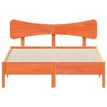 vidaXL Cadre de lit sans matelas cire marron 135x190cm bois pin massif