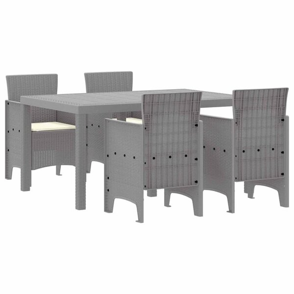 vidaXL Ensemble de salle à manger pour jardin 5 Pièces Gris clair