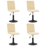 vidaXL Chaises pivotantes à manger lot de 4 crème velours