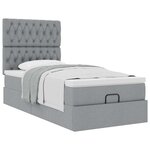 vidaXL Cadre de lit ottoman et matelas gris clair 90x190 cm tissu
