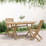 vidaXL Table pliable de jardin 160x85x75 cm bois d'acacia solide