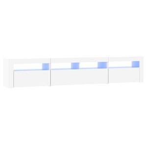 vidaXL Meuble TV avec lumières LED Blanc 210x35x40 cm