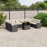 vidaXL Salon de jardin 11 Pièces avec coussins noir résine tressée