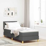 vidaXL Lit boxspring avec matelas Gris foncé 80 x 200 cm tissu