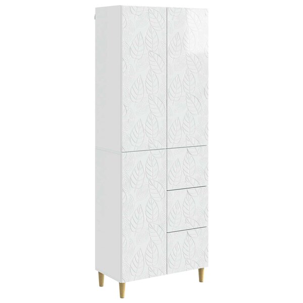 vidaXL 2 Pièces Blanc brillant