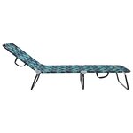 vidaXL Transat pliant 2 Pièces Portable Motif feuille Tissu Oxford 600D